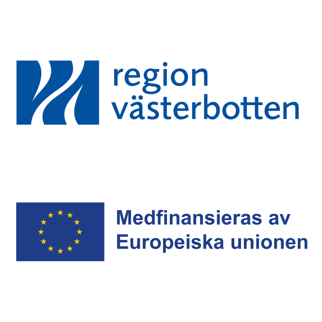 Logotyper Region Västerbotten och Medfinansieras av Europeiska Unionen.