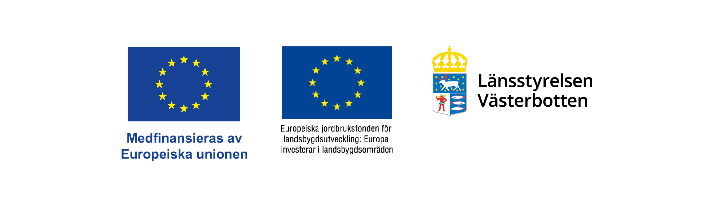 Logotyper EU och Länsstyrelsen Västerbotten.
